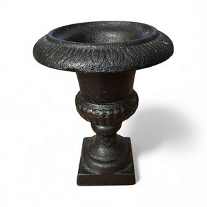 Small Vintage-Style Cast Iron Urn | Rustic Tabletop Decor